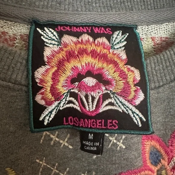 Johnny Was Multicolor Floral Embroidered Sweatshirt NWOT - Picture 2 of 4